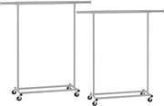 Set di 2 appendiabiti in acciaio 45,4 x (92-132) x 160 cm massimo 90 kg con ruote 12_0003722