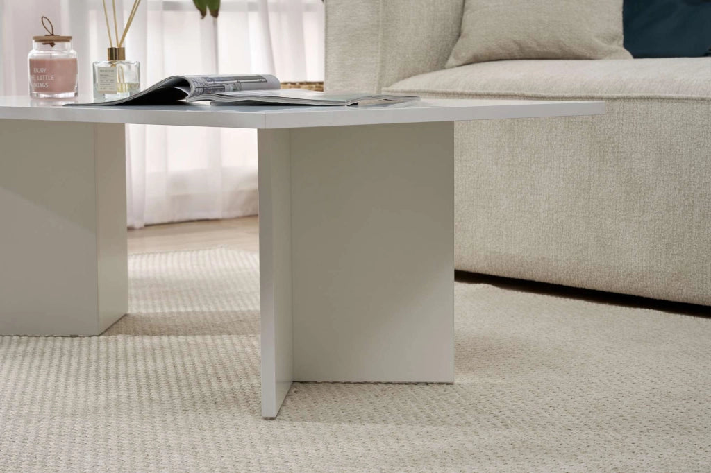 Tavolino in legno "Sabin" 119 x 60 x 40 cm - Bianco