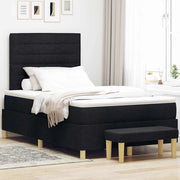 Letto a molle con materasso Nero 120 x 190 cm Tessuto