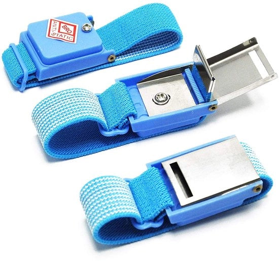 Antistatica per Polso - a Batteria - Prevenzione della Danno - Blu - Ideale per l'Elettronica - per Elettricisti e Tecnici