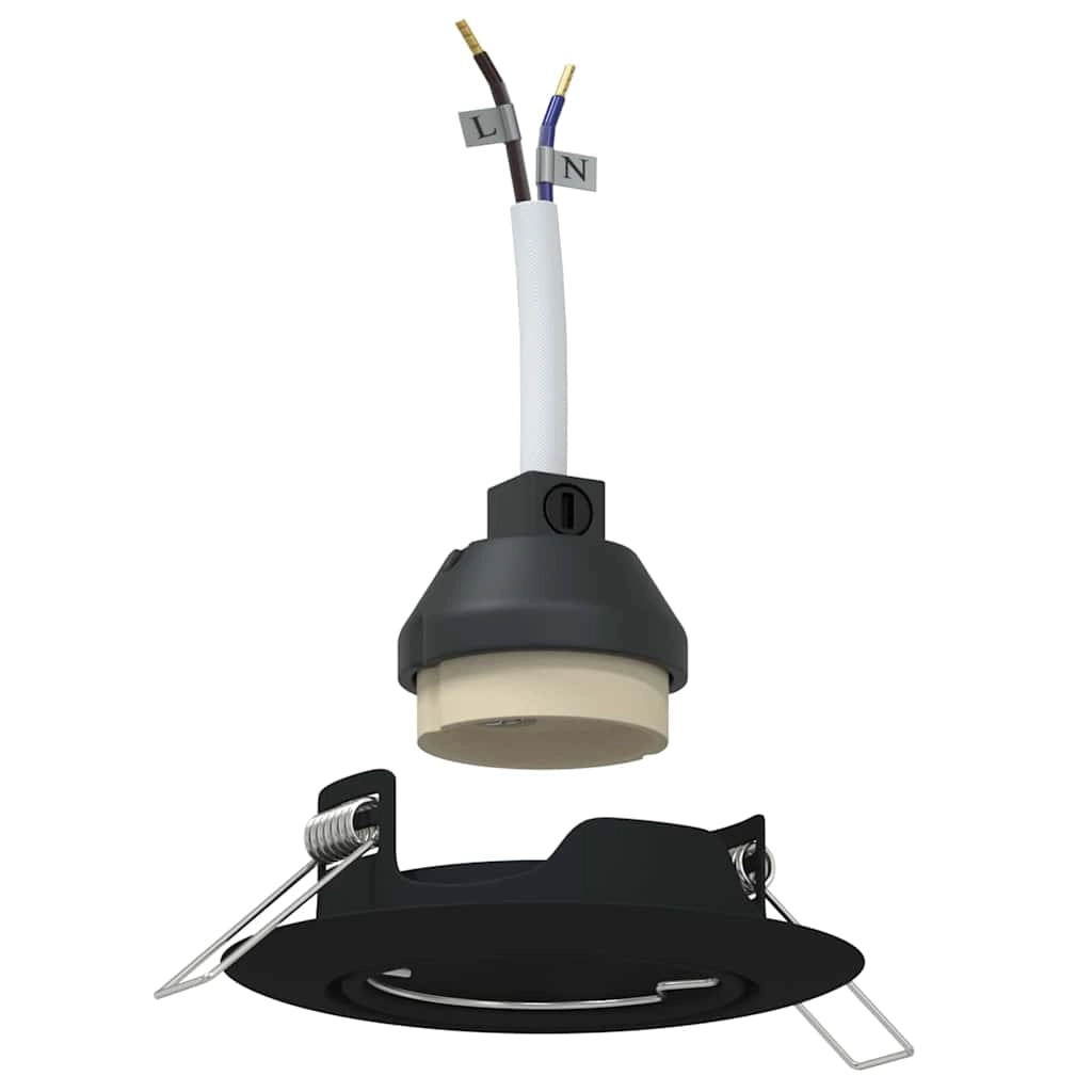 Set di 6 faretti da incasso moderni orientabili 9 x 9 x 2,5 cm in metallo nero 02_0058268