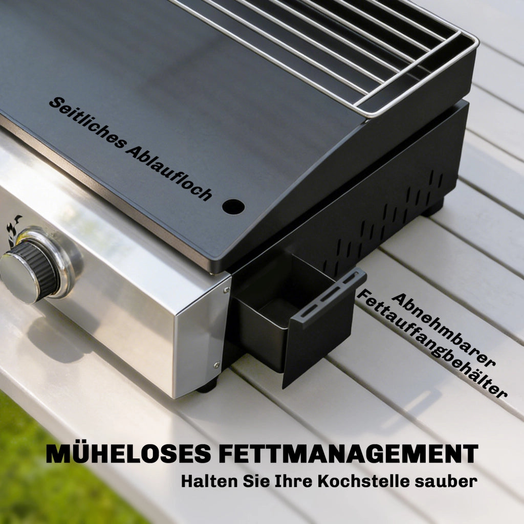 Barbecue a gas portatile 2 fuochi 5 KW ¨C zephmum ¨C grigio