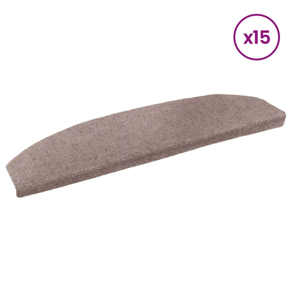 Tappetini per scale autoadesivi 15 pcs Beige 80 x 24,5 x 3,5 cm