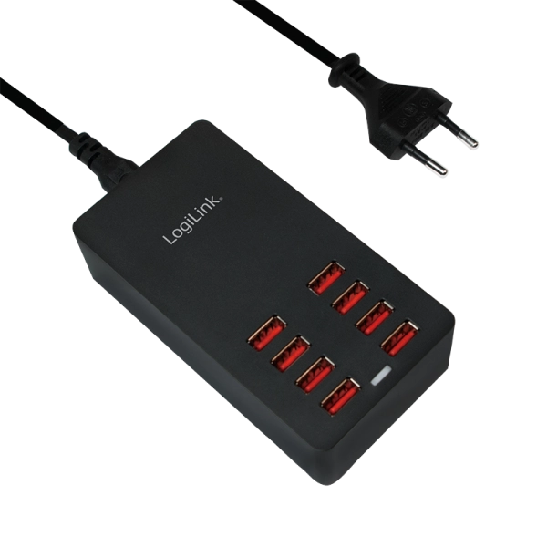 Caricatore da Tavolo a 8 porte USB 44W Nero