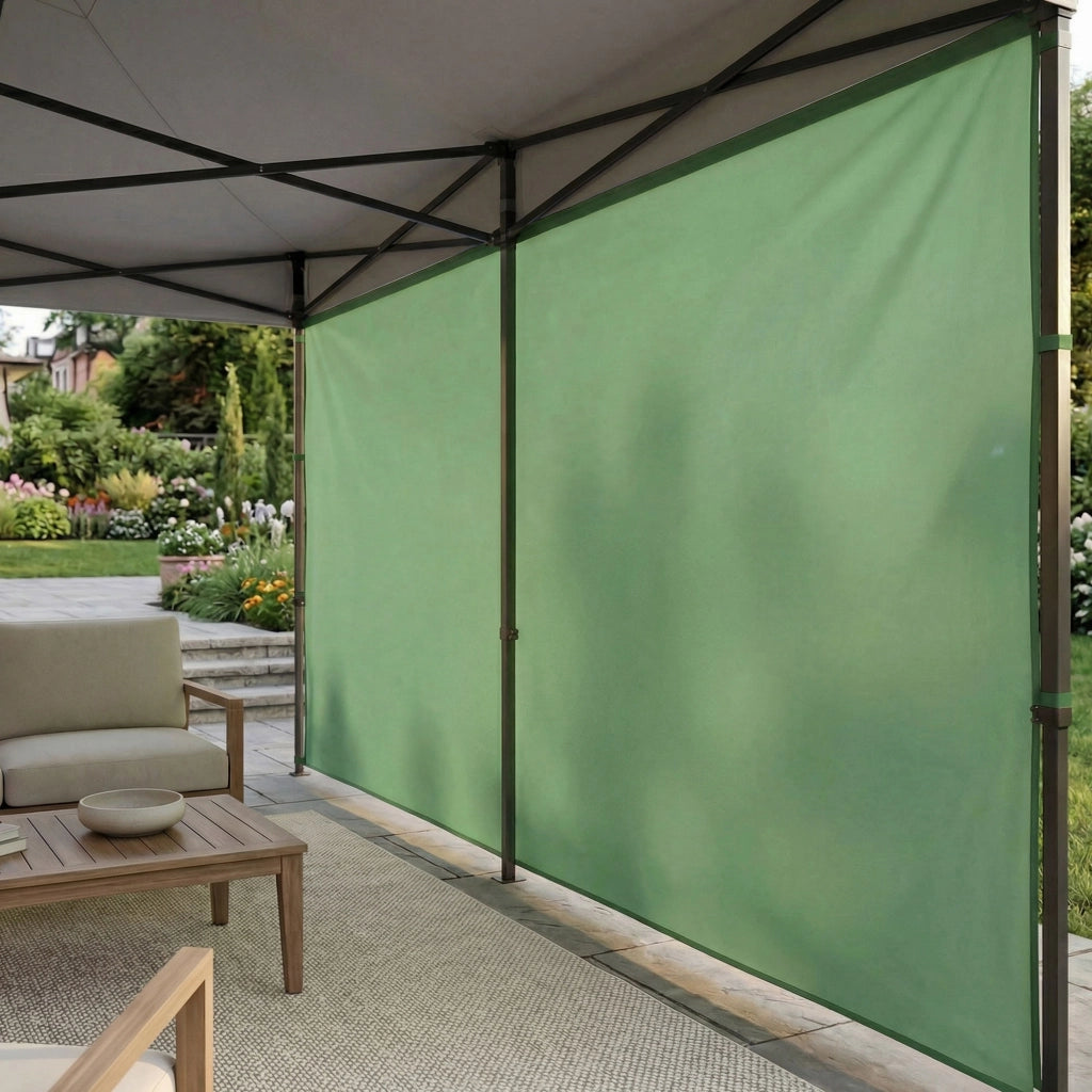 Telo laterale per gazebo da giardino 3X4,5 M. Telo con velcro vari colori verde