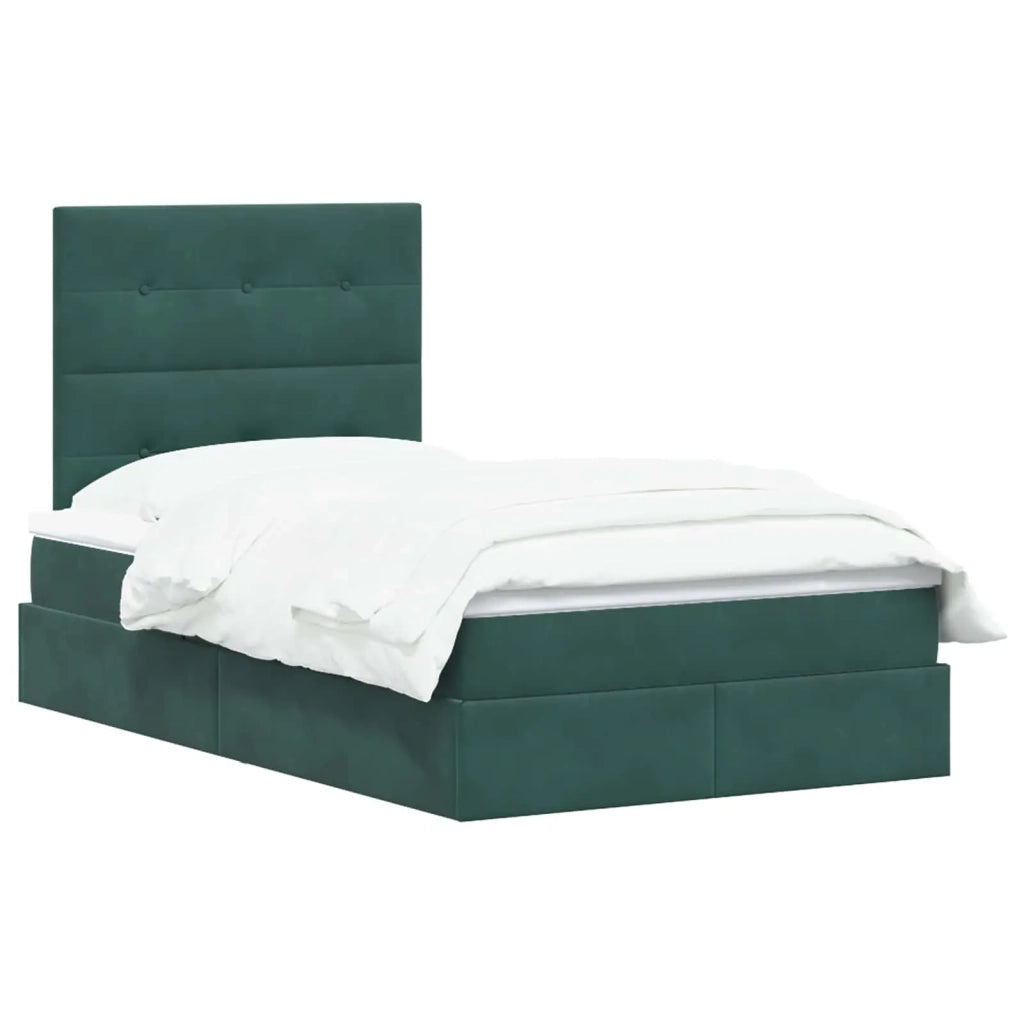 Letto con contenitore LED e materasso Verde Scuro 120 x 190 cm 3460119