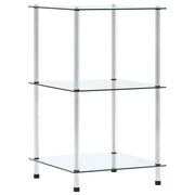 Scaffale a 3 Livelli Trasparente 40x40x67cm in Vetro Temperatocod mxl 127673