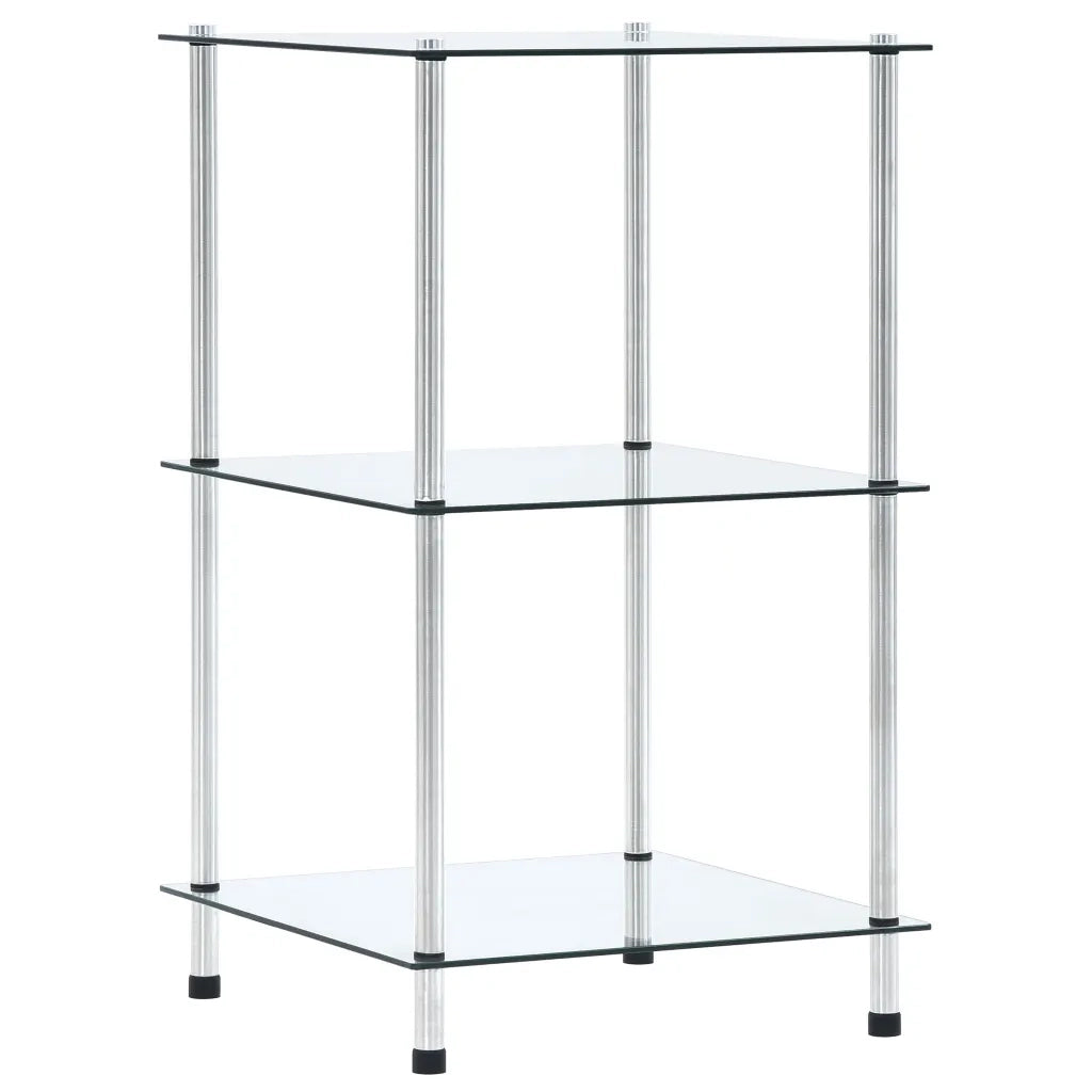 Scaffale a 3 Livelli Trasparente 40x40x67cm in Vetro Temperatocod mxl 127673