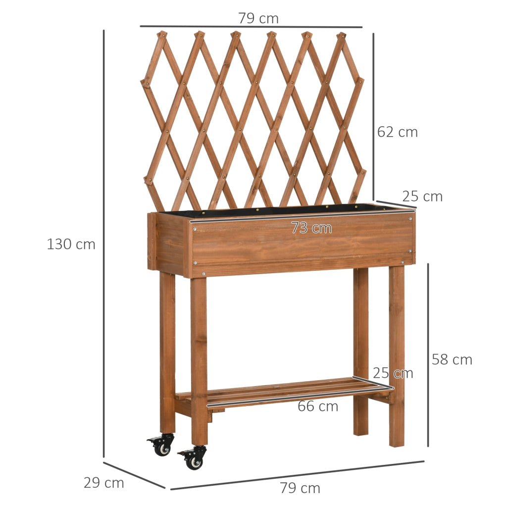 Hochbeet con spalier e scaffale ¨C zephmum ¨C legno massello marrone 79x29x130 cm