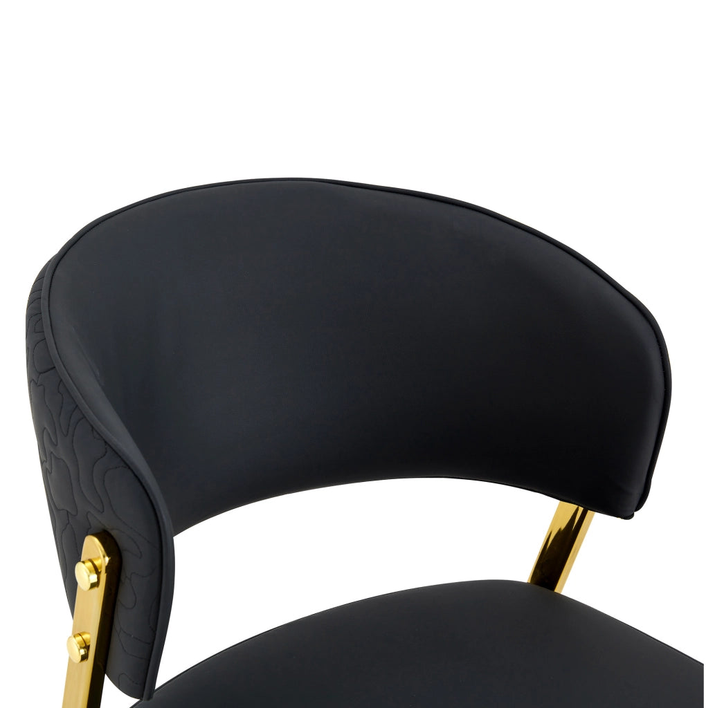 Set di 2 sedie da cucina 74x53.5x51 cm ergonomiche in PU nero