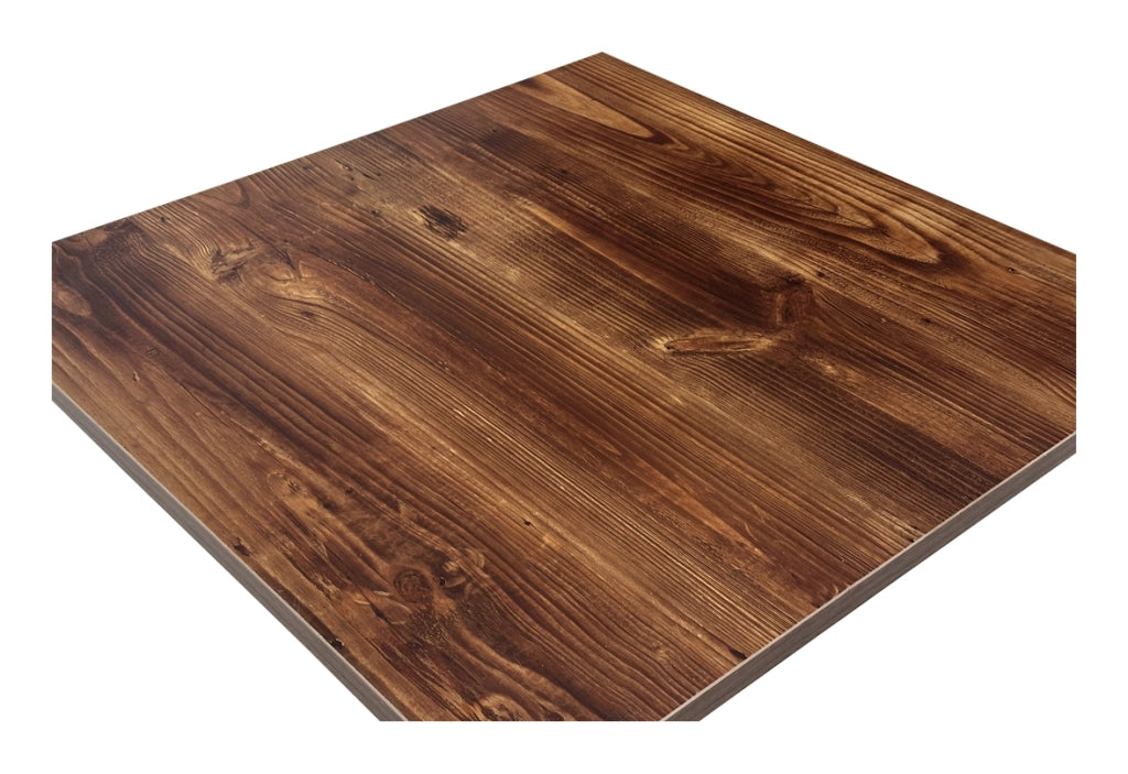 Tavolo da pranzo quadrato 70x70 con top in legno scuro - Clint - TQ10CLTW