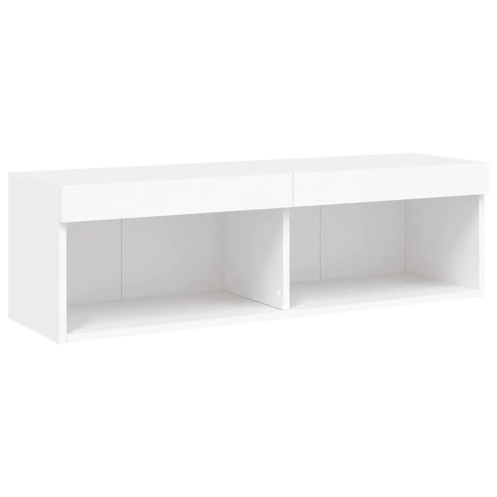 Mobili TV a Muro con LED 5pz Bianchi in Legno Multistrato 3216682
