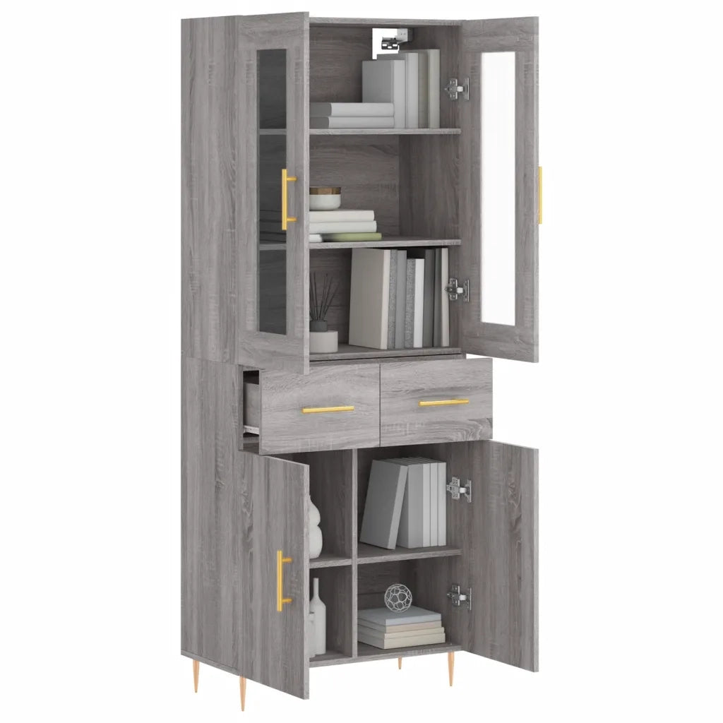 Credenza Grigio Sonoma 69,5x34x180 cm in Legno Multistratocod mxl 125705