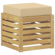 Panchina da esterno | Panchina da Giardino | Panca da Giardino con cuscino Bianco 43 x 43 x 45 cm