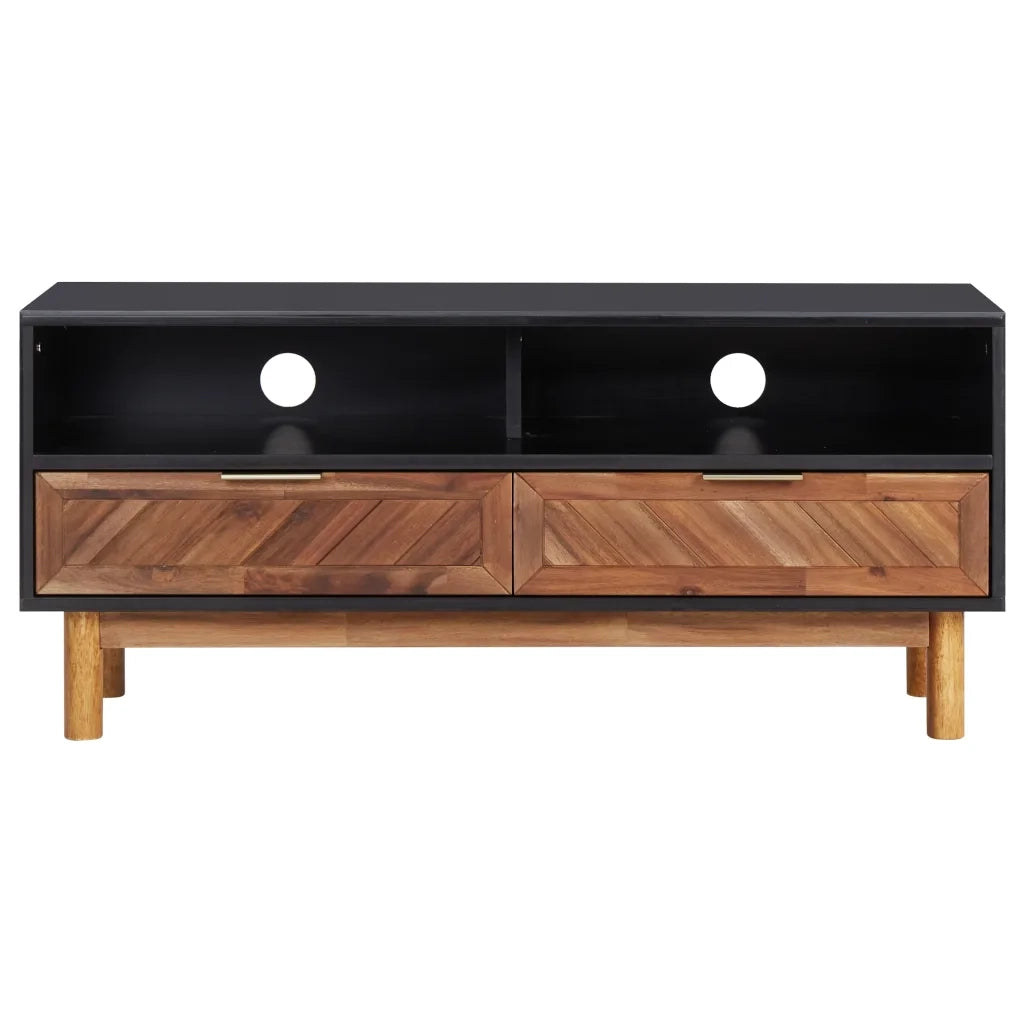 Mobile Porta TV-Credenza per TV 100x35x45 cm in Legno Massello di Acacia e MDF