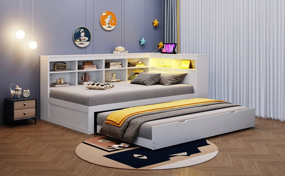 letto in legno bianco 116 x 222.3 cm