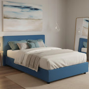 Letto Matrimoniale Annibale, Letto Matrimoniale Sfoderabile Made in Italy, blu