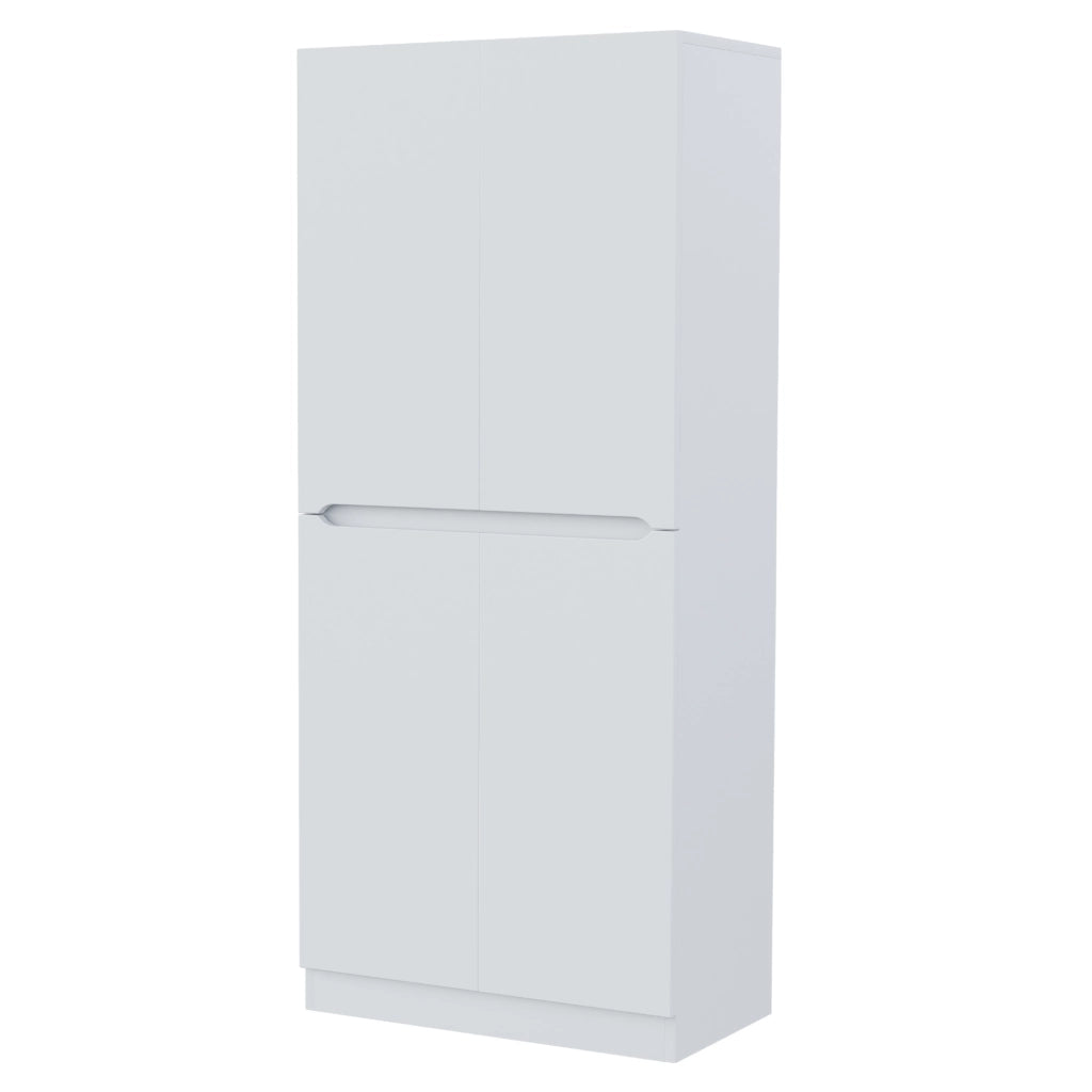Armadio con doppia anta e vano inferiore per camera da letto in legno e metallo bianco 70 × 40 × 170 cm