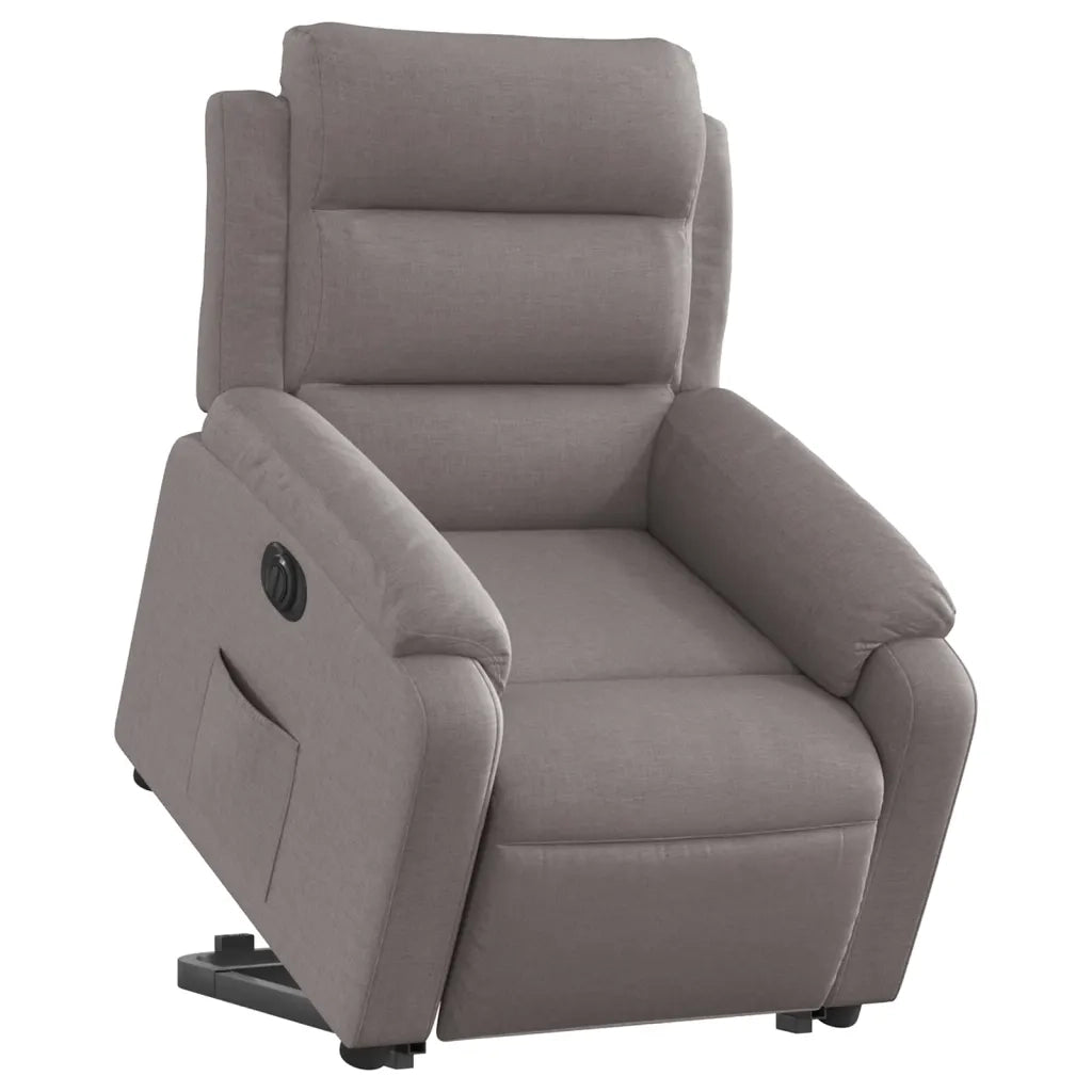 Poltrona Alzapersona Reclinabile Elettrica Tortora in Tessutocod mxl 85267
