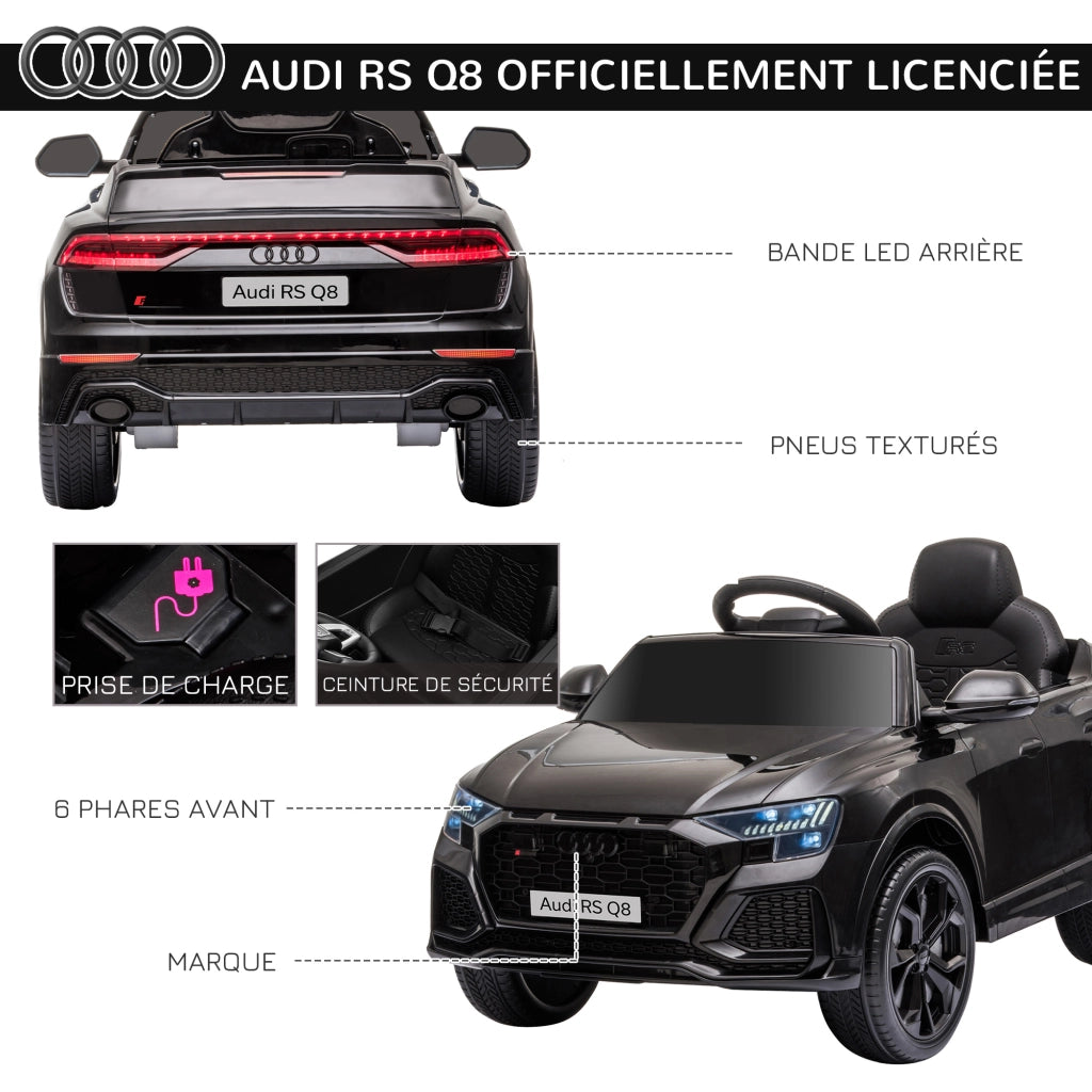 Auto elettrica per bambini Audi RS Q8 ¨C zephmum ¨C Nero
