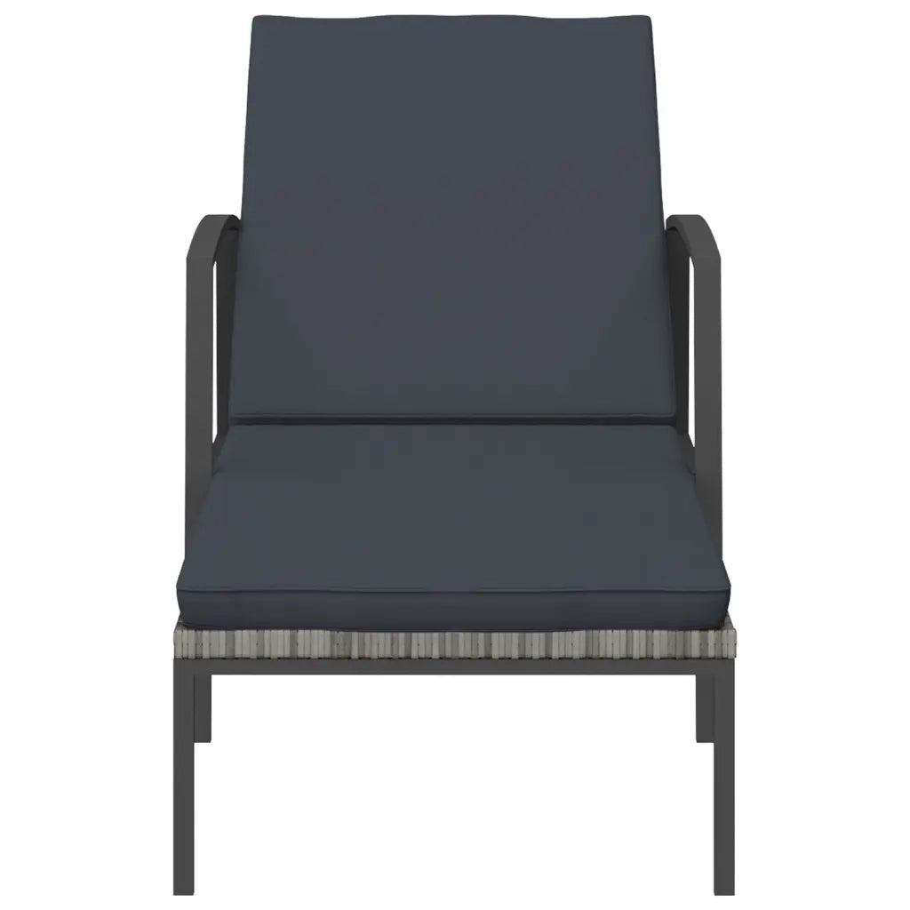 Lettini Prendisole 2 pz con Tavolo in Polyrattan Grigio cod mxl 23248