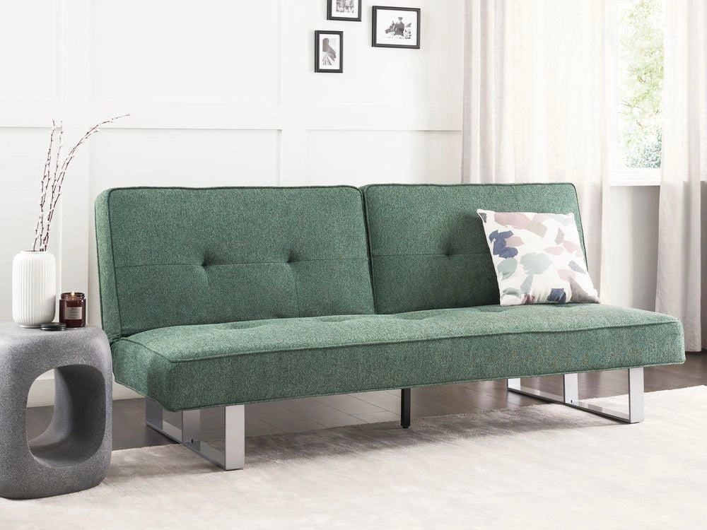 Divano letto in tessuto verde Rivestimento 3 posti reclinabile con schienale diviso