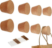 Kapstocchi in legno per la parete, singole viti a cono decorative per appendere giacca, asciugamano, borsa o accappatoio (faggio) 8 pezzi