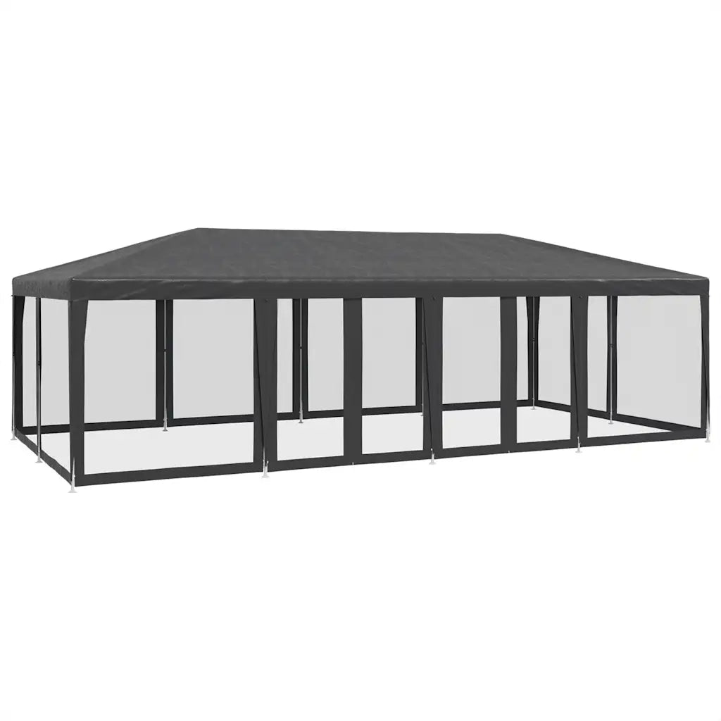 Tenda per Feste con 12 Pareti in Rete-Tenda da campeggio Antracite 8x4 m in HDPE