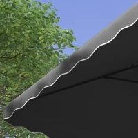 Ombrellone a Sbalzo con Doppio Tetto, Apertura a Manovella e Base a Croce, 2.5x2.5m, Grigio