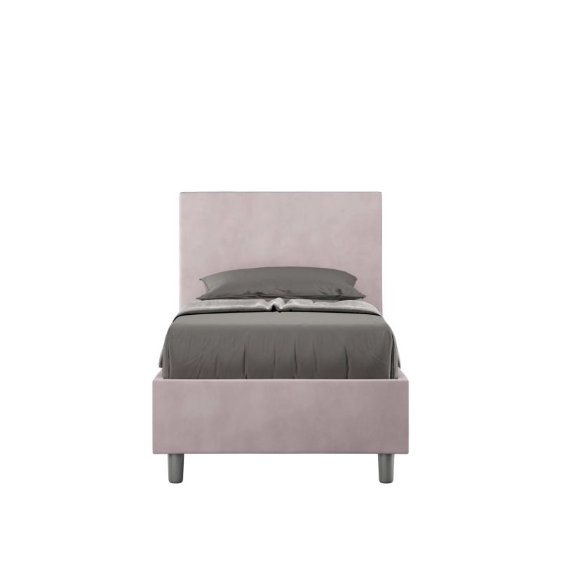 Letto imbottito Singolo 80x200 cm Adele - Contenitore,Glicine,Microfibra