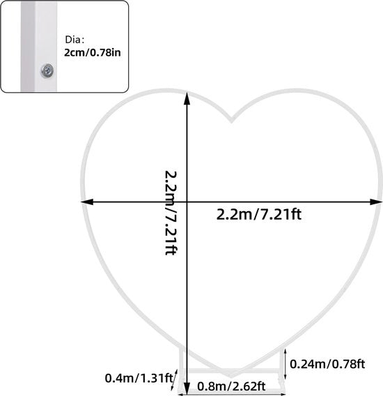 Boog per Festa di Matrimonio in Metallo - Forma a Cuore - Boog per Ballooni - Boog per Fondo - Decorazione per Matrimonio - Giardino - Decorazione per Festa Indoor Outdoor