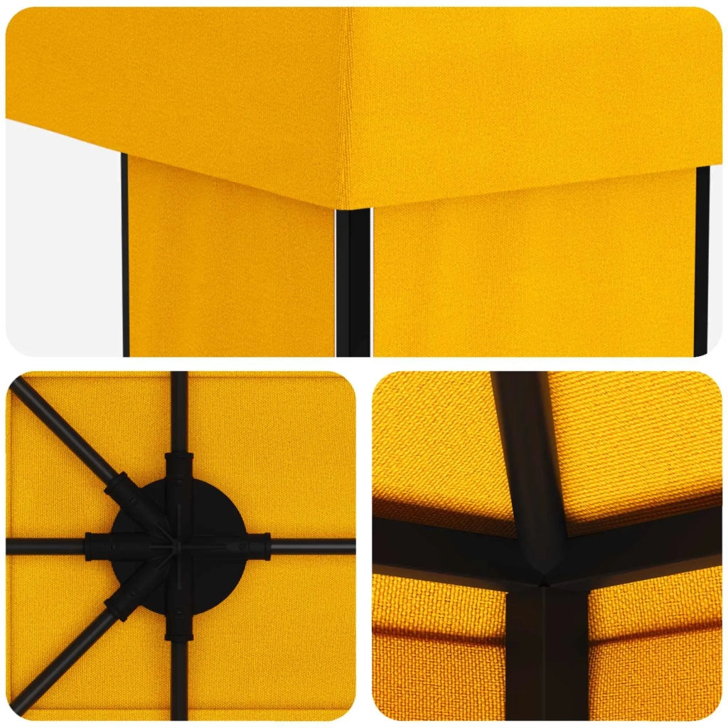 Gazebo da giardino 6 x 3 m Giallo Poliestere e Acciaio 190 3376014