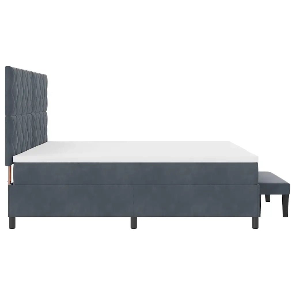 Letto a molle con testiera Grigio scuro 200 x 200 cm Velluto 3344601