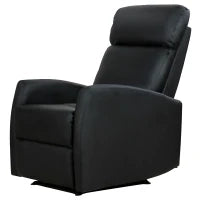 Poltrona Relax Reclinabile, Regolabile ed Ergonomica, in Pelle PU con Imbottitura, per Casa e Ufficio, 65x92x100 cm, Nera