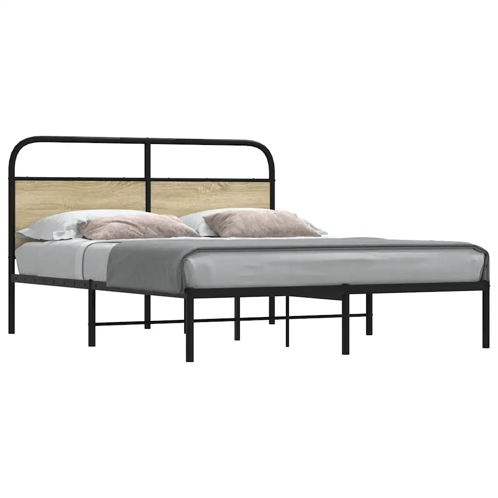 Giroletto senza Materasso-Struttura Letto Rovere Sonoma 150x200cm in Truciolato 365329