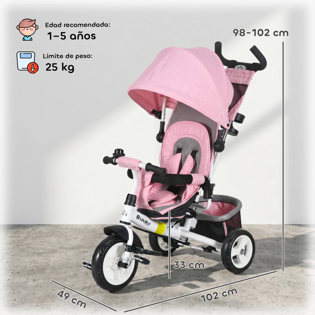 Triciclo Bambini con Portabottiglie ¨C Zephmum ¨C Rosa