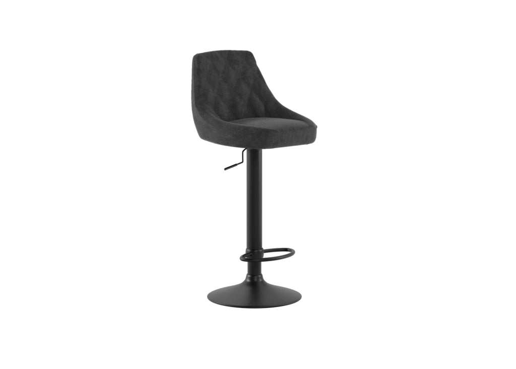 Max - Sgabello in microfibra effetto velluto grigio scuro - Set da 2 pz