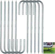 Haringe in acciaio verniciato da 30 cm - 10 pezzi - Haringe a J - Haringe per giardino - Haringe per trampolino - Resistenti all'ossidazione - Haringe
