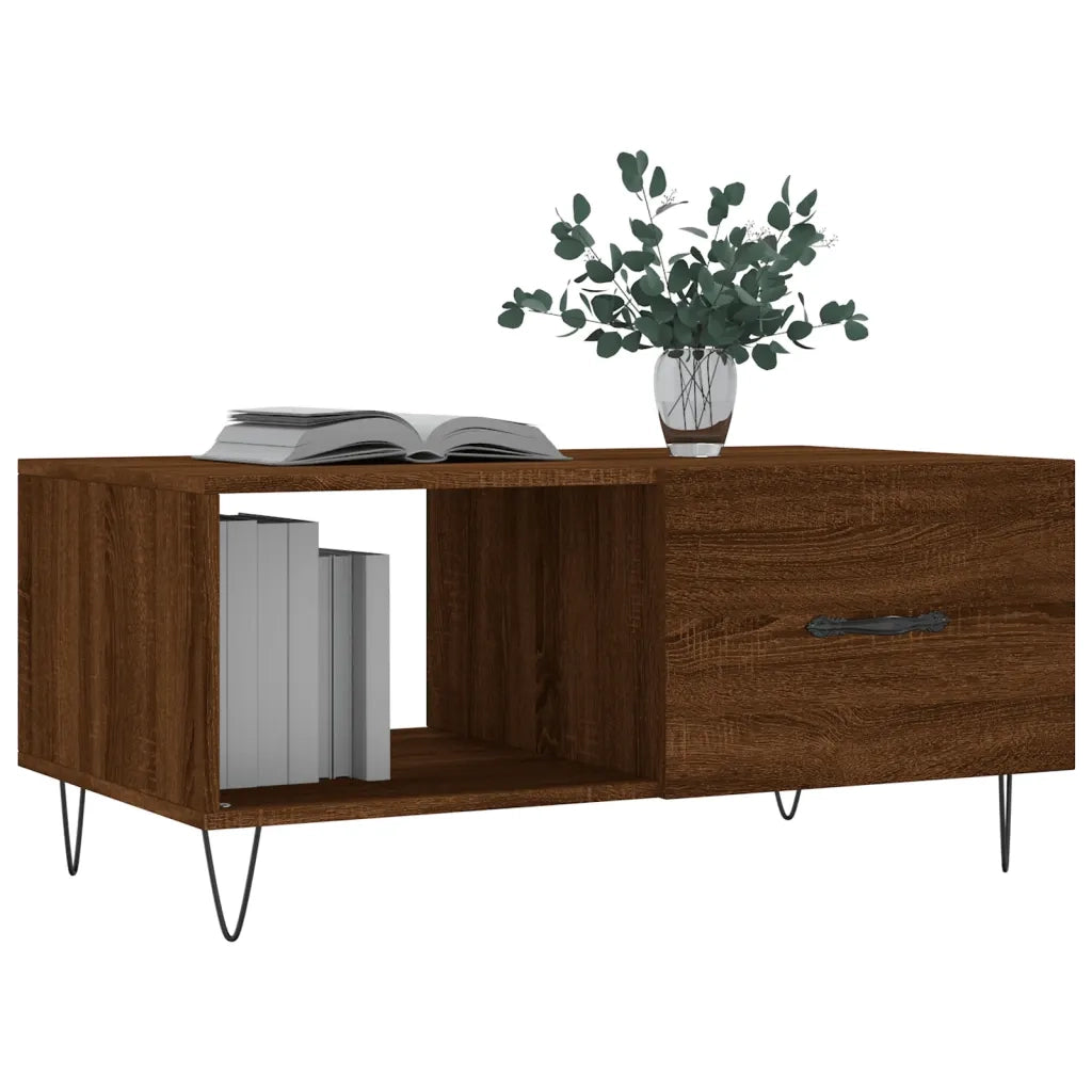 Tavolino da Salotto Rovere Marrone 90x50x40cm Legno Multistratocod mxl 80924