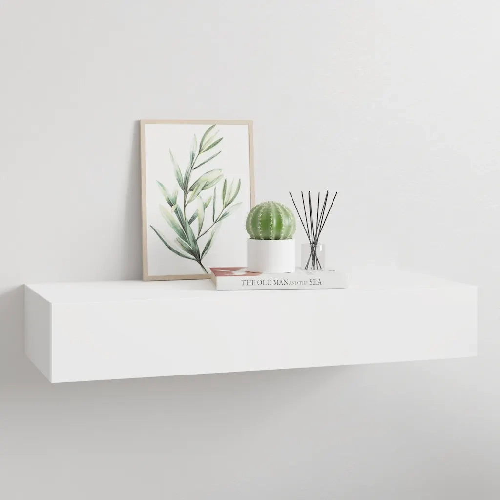 Scaffale con Cassetti da Parete | Mensola sospesa Bianco 60x23,5x10 cm in MDF