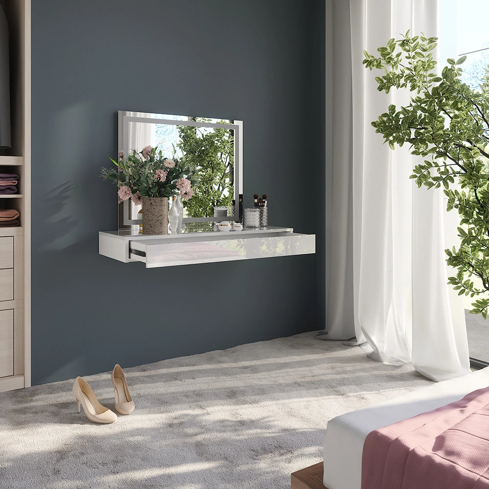 Vicco Tavolo da toeletta Bianco 100 cm 2 parti
