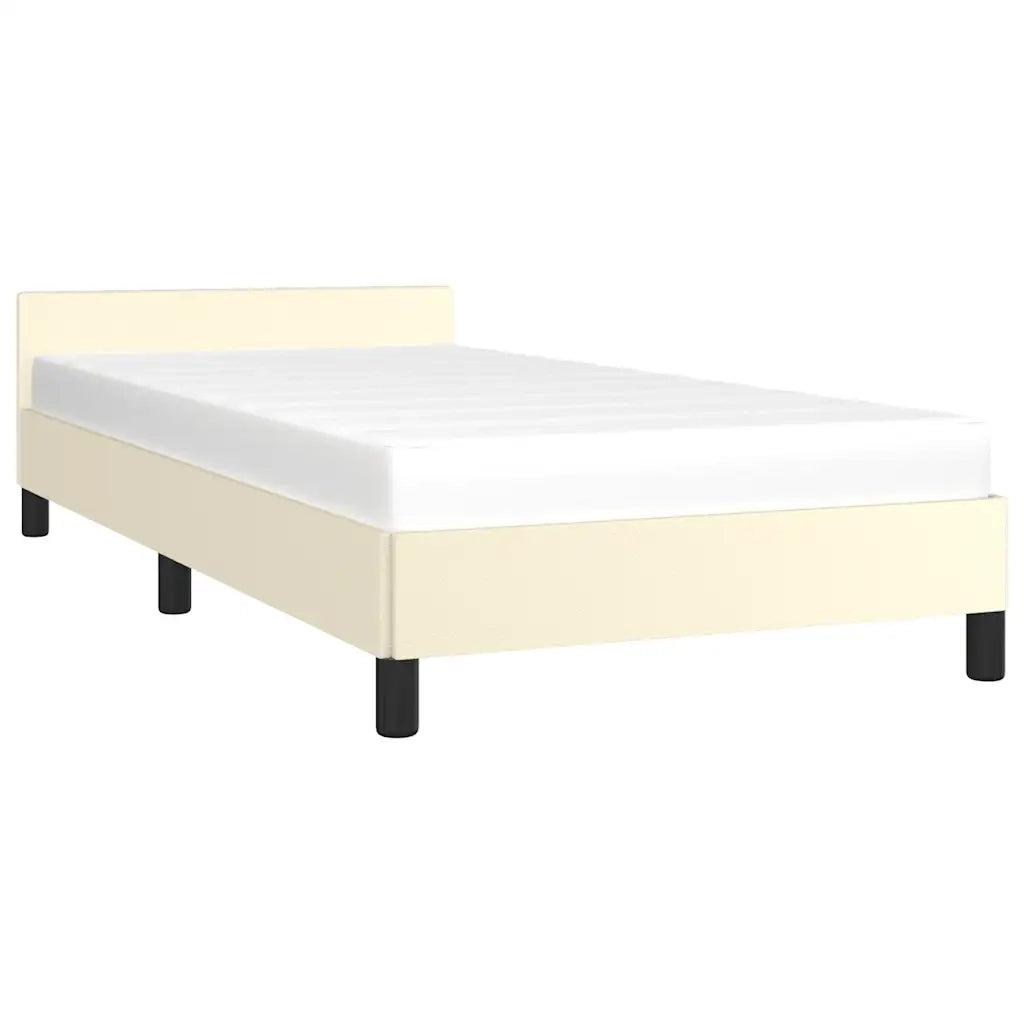 Giroletto con Testiera senza Materasso-Struttura Letto Crema 100x200 cm