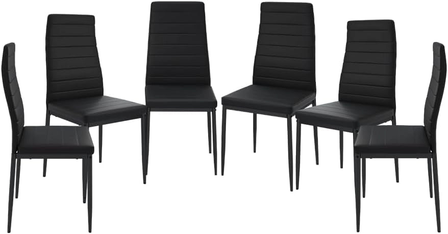 sedie Grand, Nero, 42.5 x 48 cm Set di 6, per l’utilizzo come set da pranzo in cucina o sala da pranzo