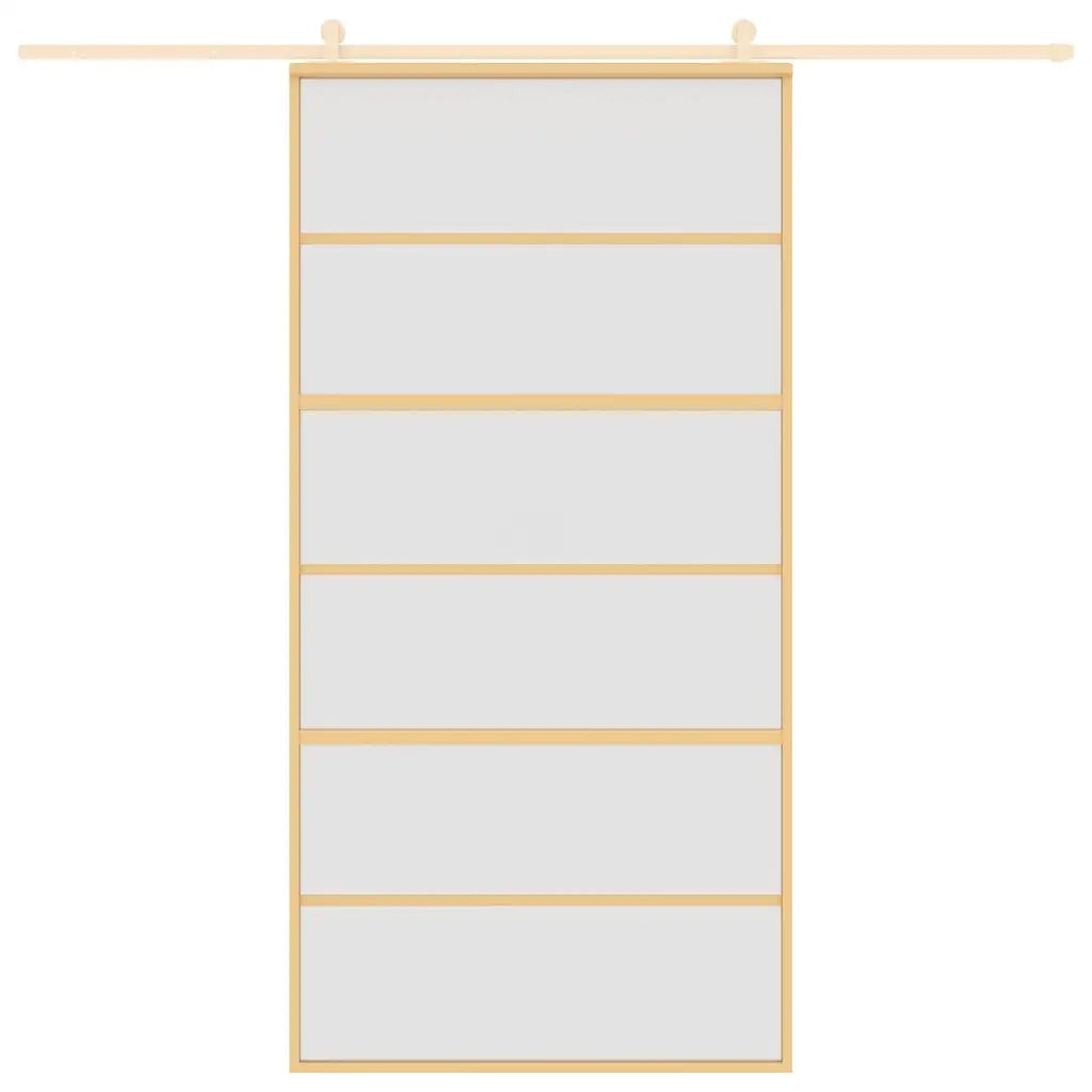Porta Scorrevole Oro 102,5x205 Vetro Smerigliato ESG Alluminio