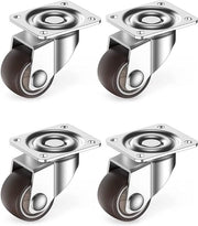 4 pezzi di ruote di gomma per carrello da 25mm - ruote per mobili e carrelli (senza freni)