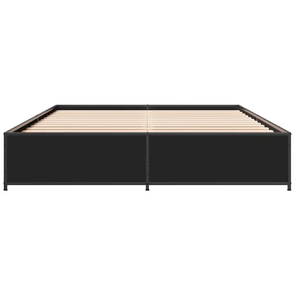 Giroletto Nero 120x190 cm in Legno Multistrato e Metallo 3279862