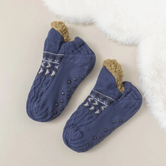 Sokini per pavimento - calze per pavimento antiscivolo - calze per inverno calde e soffici - calze per pavimento interno - calze extra spesse e soffici - colore blu