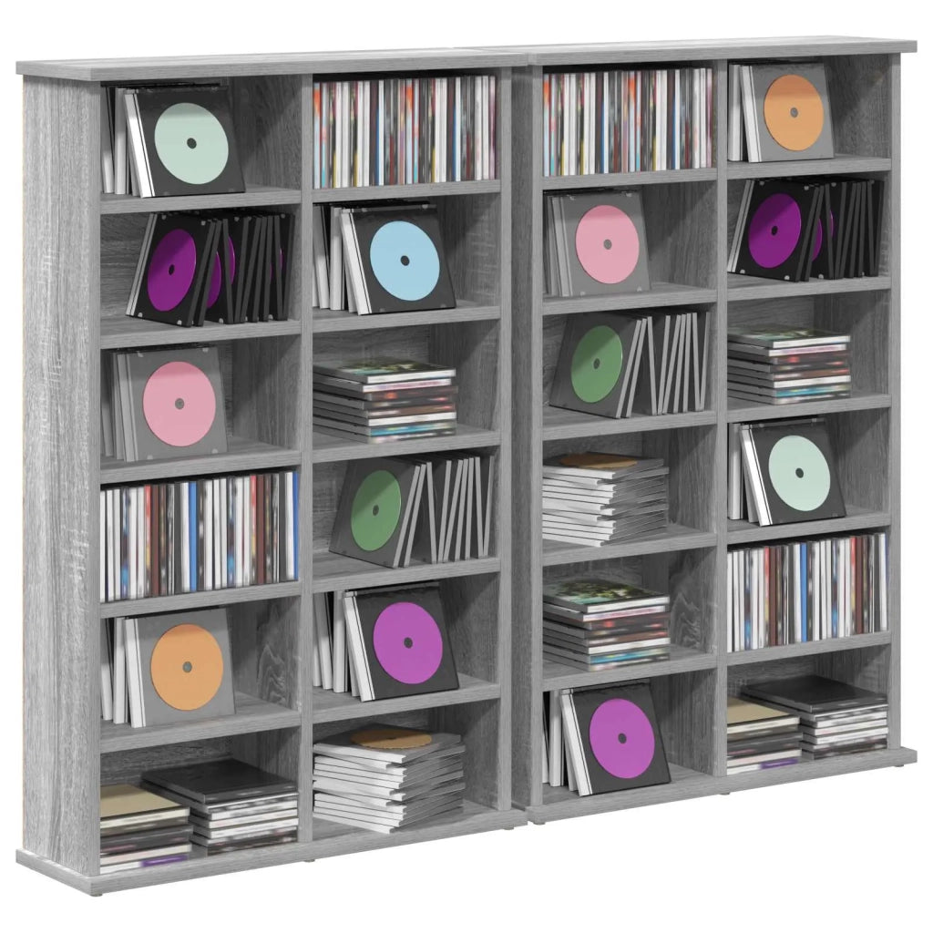 Mobile per CD 2 pz Sonoma grigio 60 x 17 x 92 cm 8012741