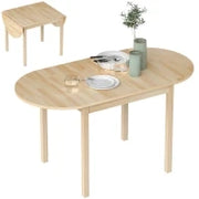 Tavolo Allungabile a Ribalta per 4-6 Persone in Legno di Pino, 140x70x75 cm, color Legno