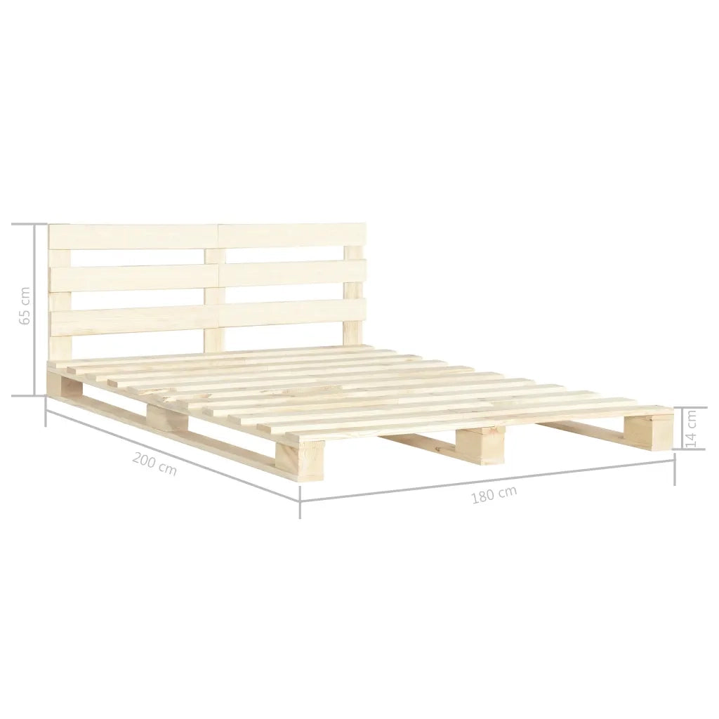 Giroletto in Pallet di Legno Massello di Pino 180x200 cm 285246